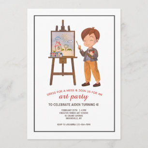 Boy Artist Invitation