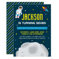 Boy Astronaut Space Birthday Invitation