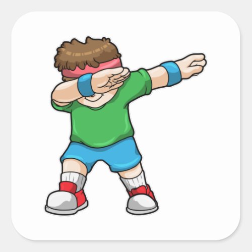 Boy at Hip Hop Dance Dab Square Sticker