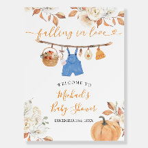 Boy Autumn Clothes Pumpkin Baby Shower Welcome