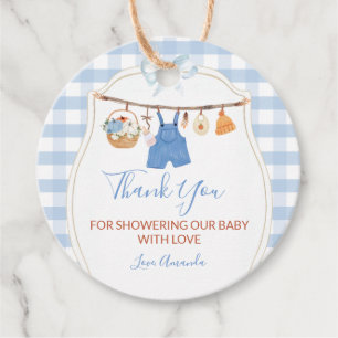 Boy Autumn Clothes Pumpkin Fall Baby Shower Favor Tags