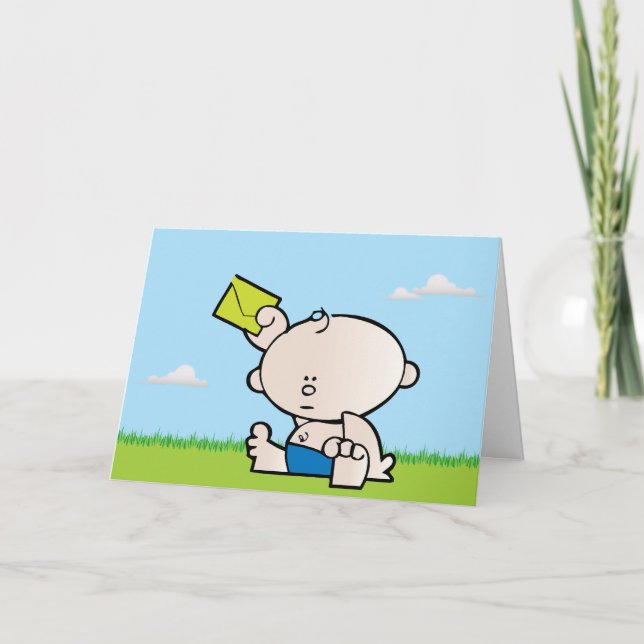 Boy baby announcement card (Front)
