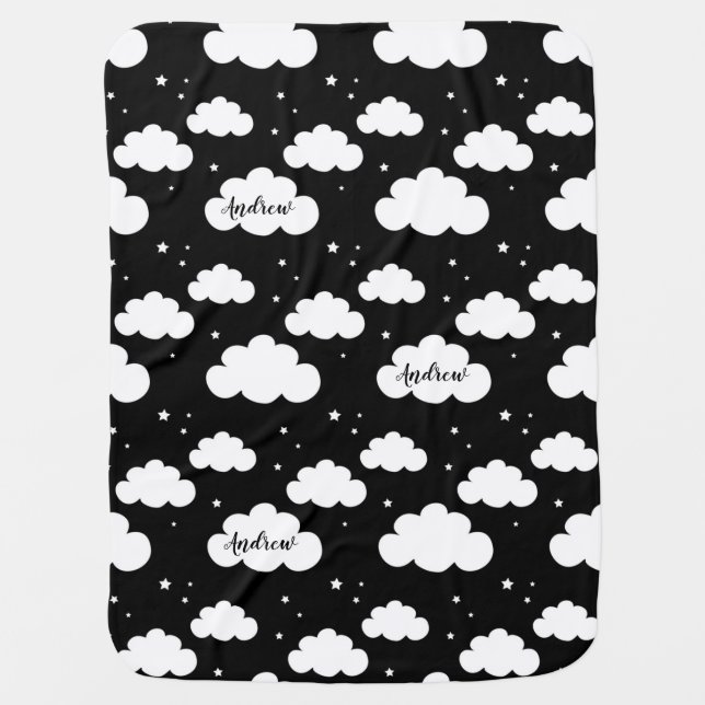 Boy Baby Blankets - Modern Monochrome (Front)