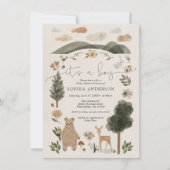 Boy Baby Boho Woodland Baby Shower Invitation Card (Front)