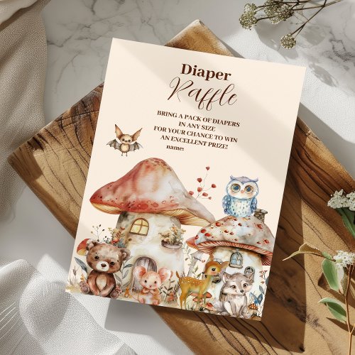 Boy Baby Boho Woodland Diapper Raffle Enclosure Card