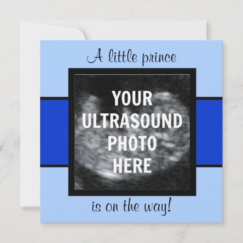 Boy Baby Customized Ultrasound Photo Template Personalized Invitations