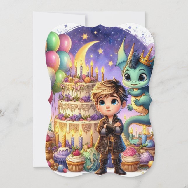 Boy - Baby Dragon Birthday Card | Greeting Card (Front)