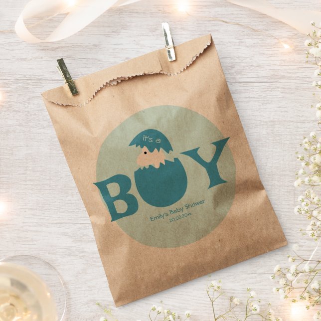 Boy Baby Gender Reveal Party Favor Bag (Clipped)