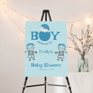 Boy Baby Gender Reveal Party Welcome Board