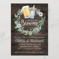 Boy Baby is Brewing Baby Shower Invitation