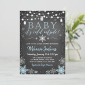 Boy Baby It's Cold Outside Baby Shower Invitation (Standing Front)