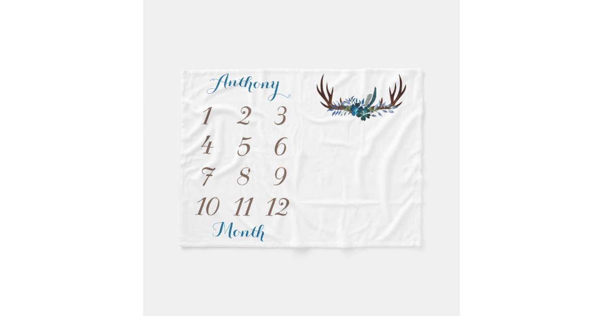 Boy Baby Milestone Blanket Size 40 Quot X30 Quot Zazzle Com