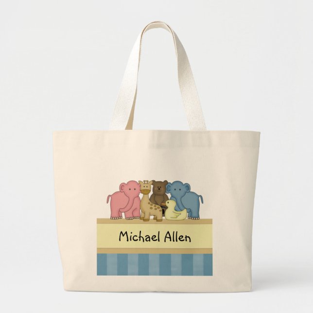 Boy Baby or Toddler Personalized Travel Tote (Front)