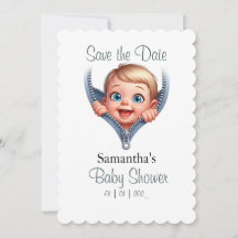 Boy Baby Peeking out Baby Shower Theme