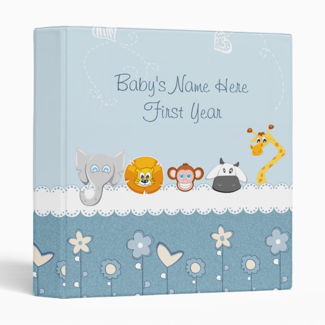 Boy Baby Photo Album 3 Ring Binder (Front/Spine)