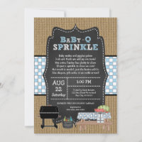 Boy Baby Q Sprinkle, BBQ baby shower  Invitation