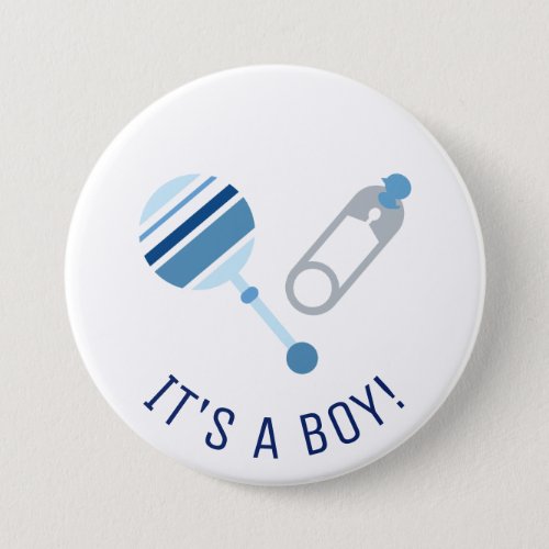 Boy Baby Rattle and Diaper Pin _ Gender Reveal