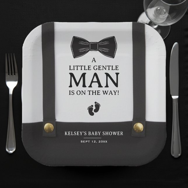 Boy Baby Shower A Little Gentleman Suspenders Paper Plates (Boy Baby Shower A Little Gentleman Suspenders Paper Plates
)