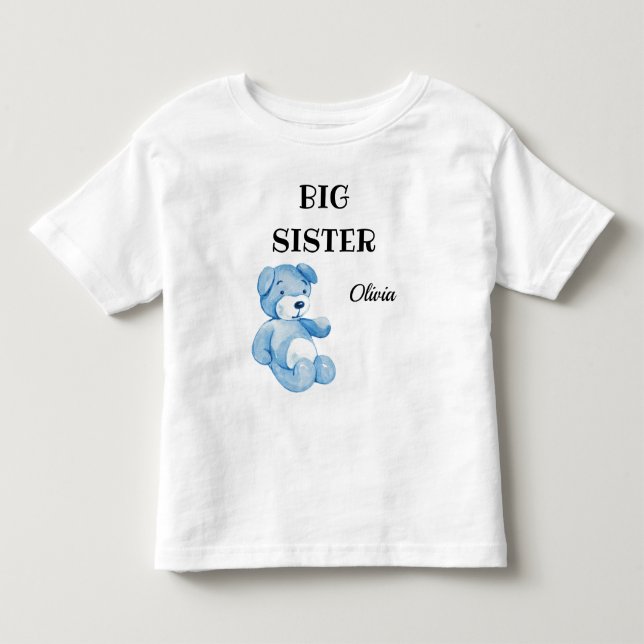 Boy Baby Shower Attire Cute Big Sister 2T to 5-6T Toddler T-shirt (Front)