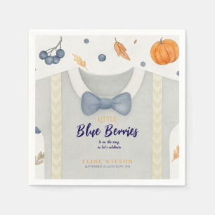 Boy baby shower autum fall burlap bodysuit napkins