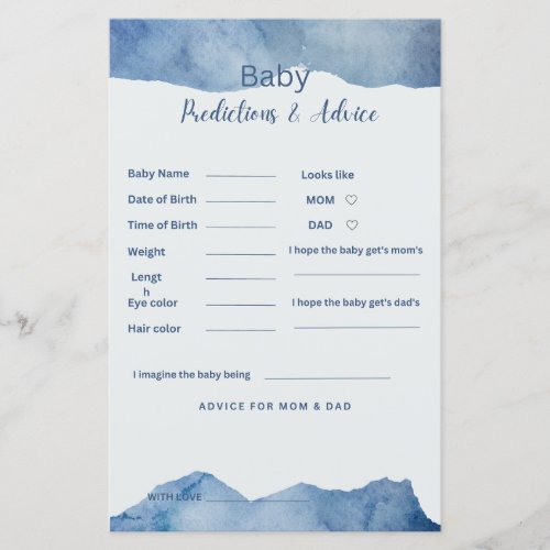 boy Baby shower baby Prediction and Advice 