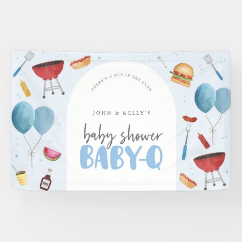 Boy Baby Shower Baby_Q BBQ Larger Banner Sign