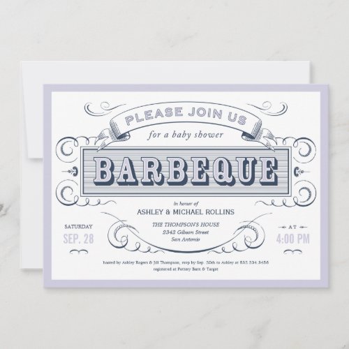 Boy Baby Shower BBQ Invitations