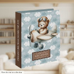 Boy Baby Shower Binder with Teddy Bear Aviator