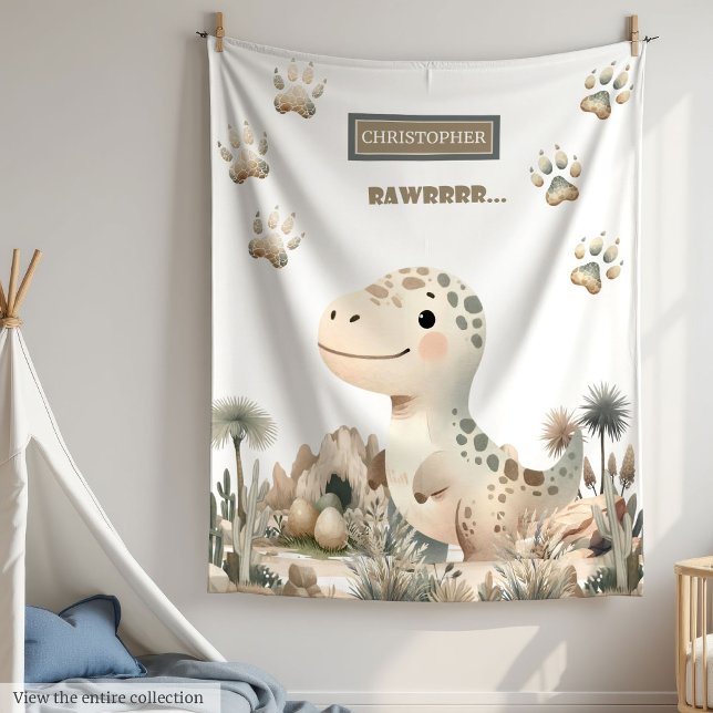 Boy Baby Shower Blanket Custom Neutral Dino Design (Boy Baby Shower Blanket Custom Neutral Dino Design)