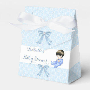 Boy Baby Shower Blue Cute Baby Damask Favor 2 Favor Boxes