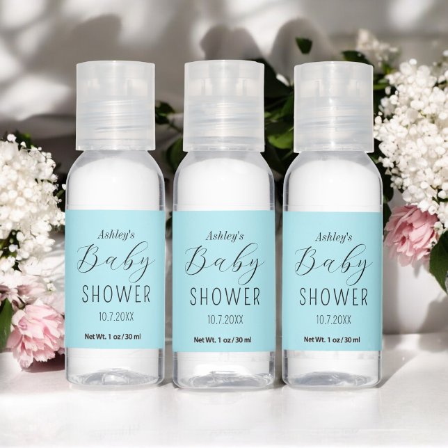 Boy Baby Shower Blue Cute Hand Sanitizer (Creator Uploaded)