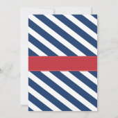 Boy Baby Shower Blue Red Ahoy Sailor Stripe Invite (Back)