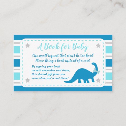 Boy Baby Shower Bring A Book Card
