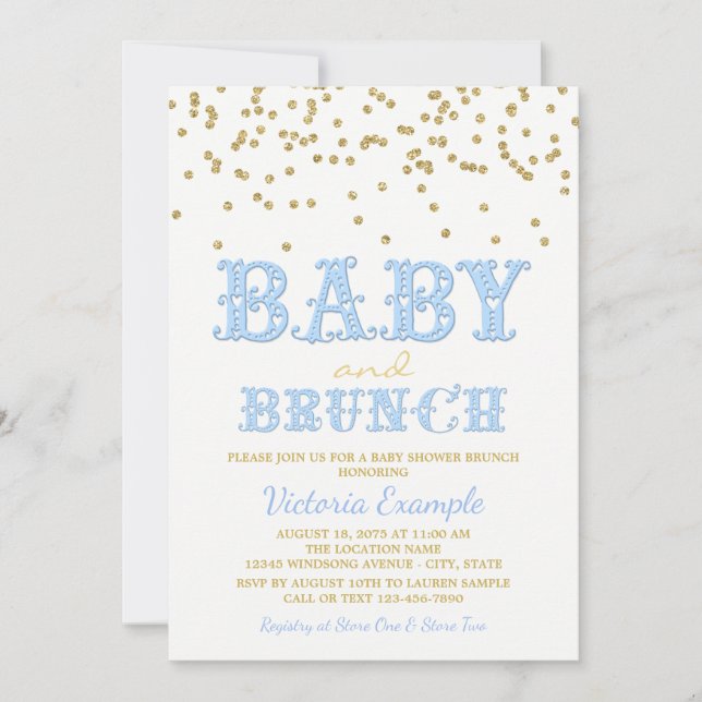 Boy Baby Shower Brunch Baby Shower Invitations (Front)