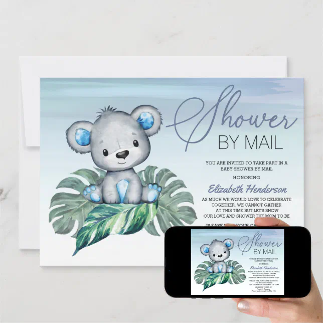 Boy Baby Shower By Mail Invitation Zazzle