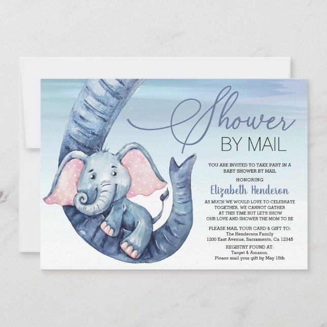 Boy Baby Shower By Mail Invitation (Front)