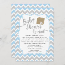 Boy Baby Shower by mail with shipping box Invitation