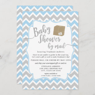 Boy Baby Shower by mail with shipping box Invitation