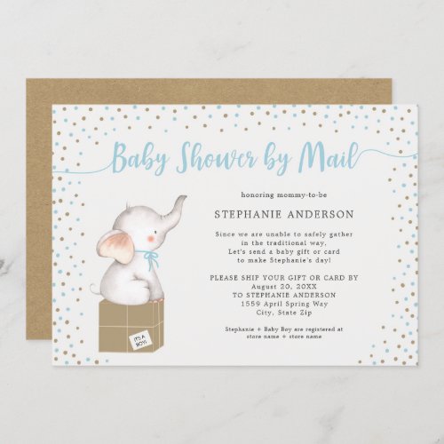 Boy Baby Shower by mail with shipping box Invitation