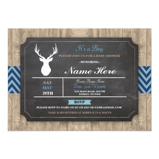 boy baby shower chalk rustic antler stag invite | zazzle boy baby shower chalk rustic antler stag invite | zazzle, Baby shower invitations