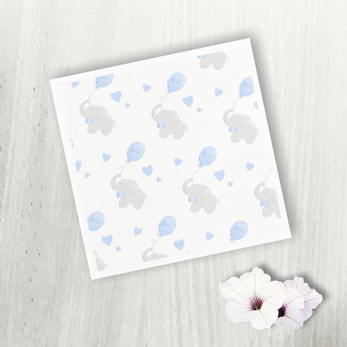 Boy Baby Shower Elephant Balloons Paper Napkin