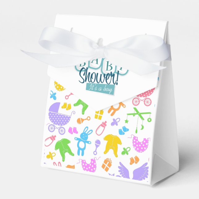  Boy Baby Shower  Favor Box (Front Side)