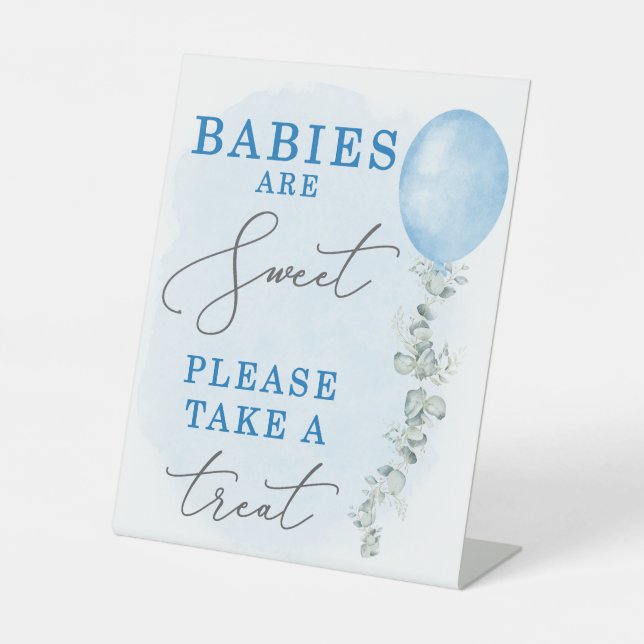 Boy Baby Shower Favor Table Sign Treat (Front)