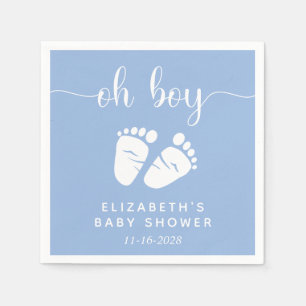 Boy Baby Shower Feet Blue Napkins