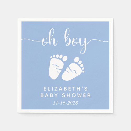 Boy Baby Shower Feet Blue Napkins