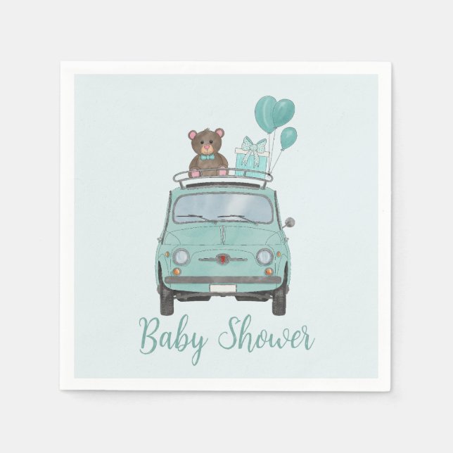 Boy Baby Shower Fiat 500  Napkins (Front)