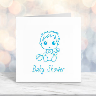 Boy Baby Shower Gender Reveal 2 Self-inking Stamp