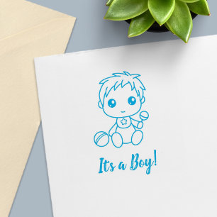 Boy Baby Shower Gender Reveal Self-inking Stamp