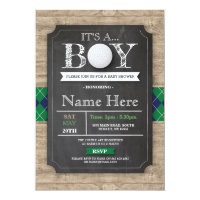 Boy Baby Shower Golf Ball Sports Chalk Invite