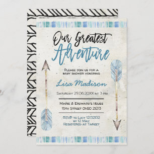 Boy baby shower greatest adventure invitation